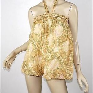 Anthropologie Floral Boho Festival Halter Top